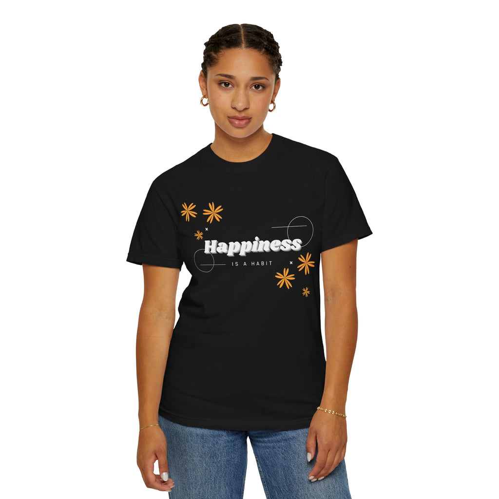 Happiness Is A Habit T-shirt | Floral Daisy Graphic Tee