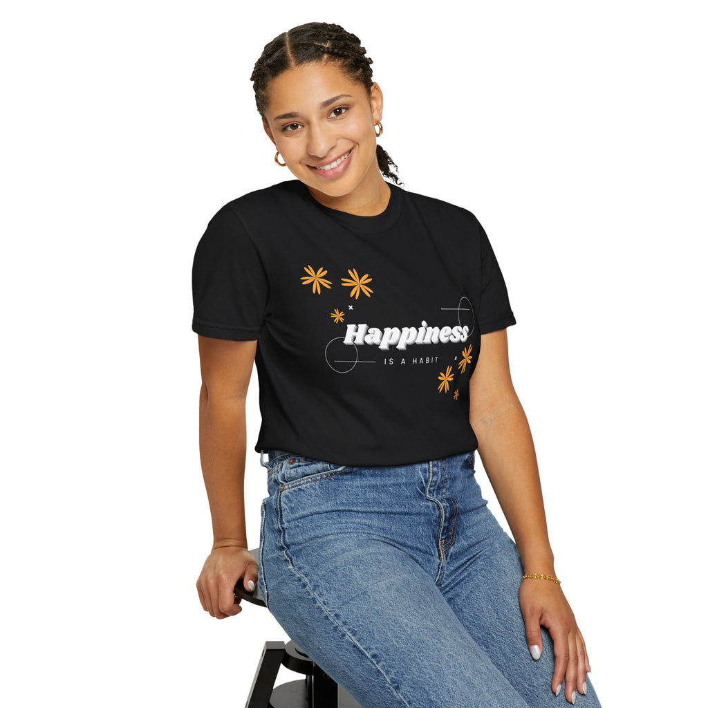 Happiness Is A Habit T-shirt | Floral Daisy Graphic Tee