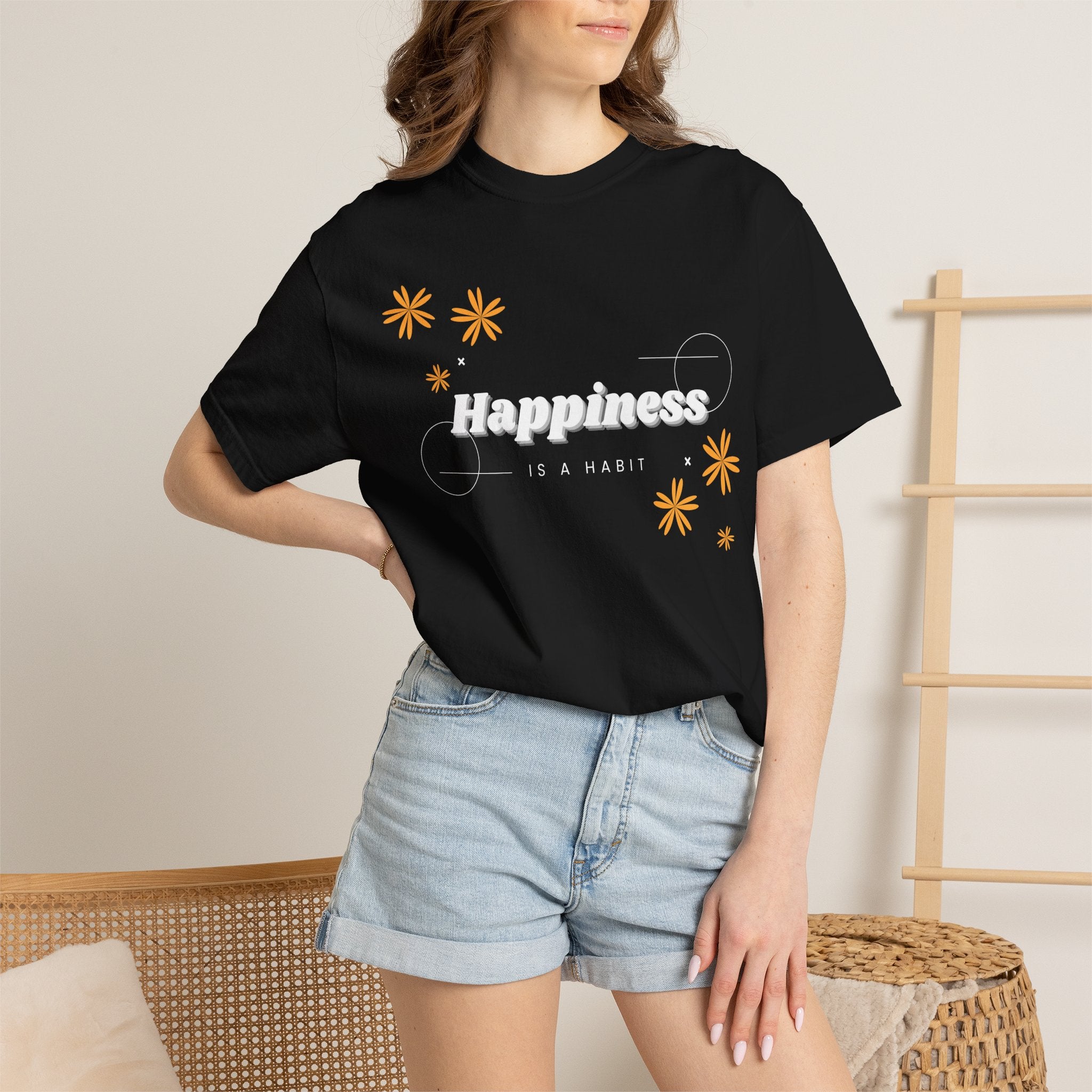 Happiness Is A Habit T-shirt | Floral Daisy Graphic Tee