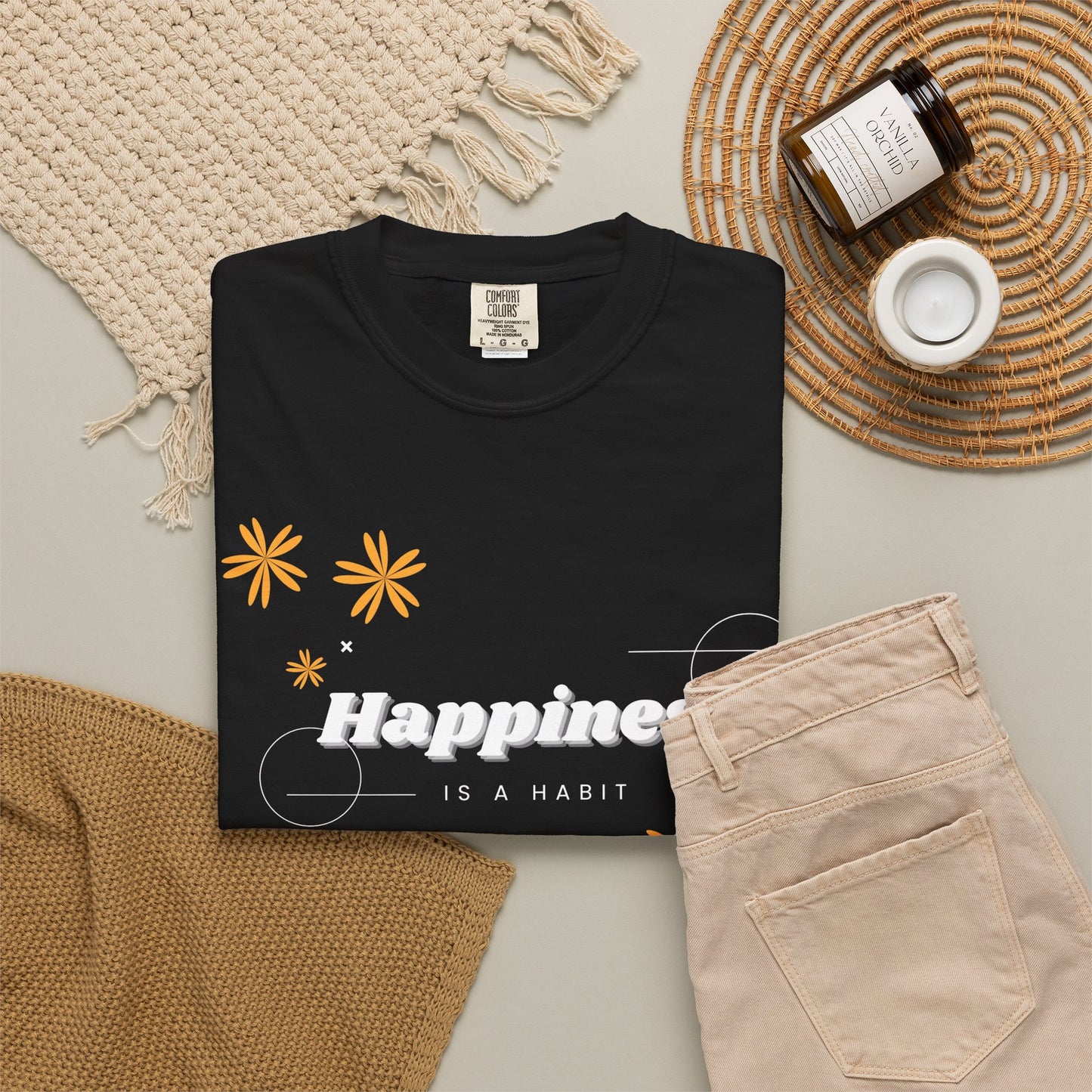 Happiness Is A Habit T-shirt | Floral Daisy Graphic Tee