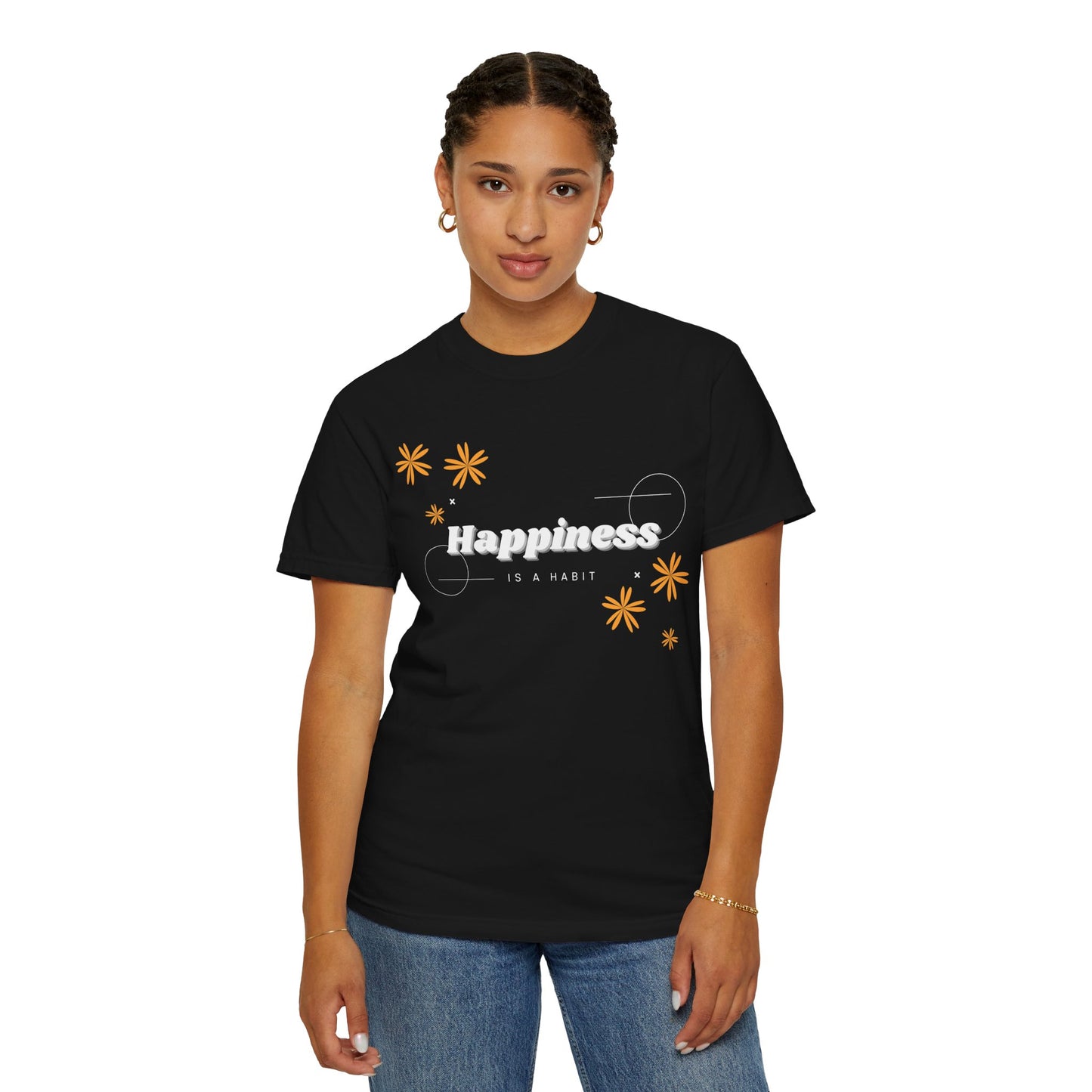 Happiness Is A Habit T-shirt | Floral Daisy Graphic Tee